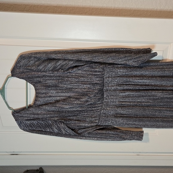 BODEN Metallic Pleated Maxi Dress - Picture 2 of 5